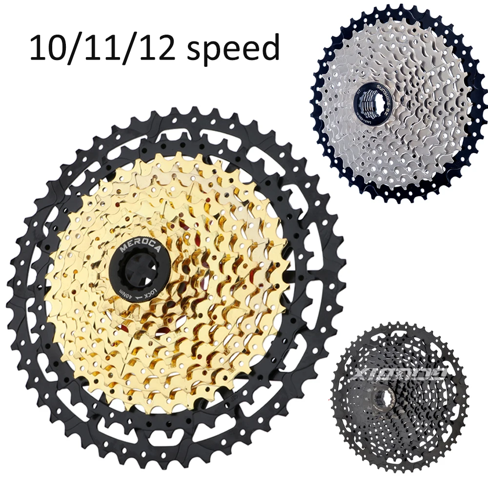 Mtb Bike Cassette Ruota Libera 10V 11V 12V Velocità 11-42T/46T/50T/52T Bicicletta Nero Dorato Cassetta Volano Per K7 Pignone Hg Hub