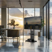 Rolling TV Floor Stand Vertical Horizontal Trolley TV Mount with Shelf for 32-65 Inch - Image 3