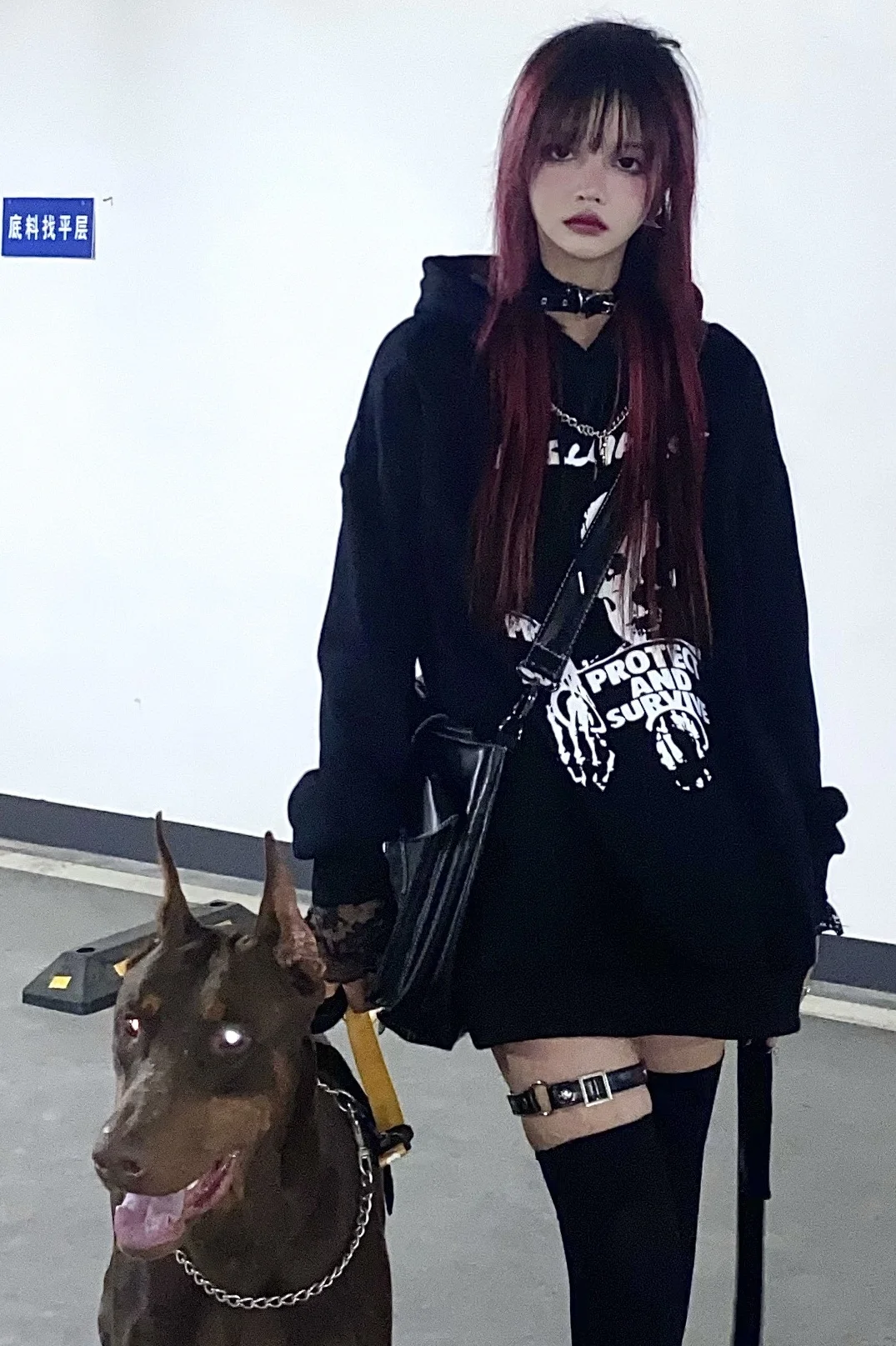 2022 New Women Hoodies Punk Dark Plush Black Gothic Skull Print Rock Coat Autumn And Winter Unisex Sweater