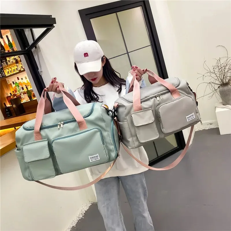 Waterproof Gym Fitness Yoga Sports Bags for Women Carry On Travel Bags Large Capacity Weekender Overnight Duffle Luggage Handbag 6