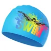 Lightweight Bathing Caps Letter Elastic Silicone Letter Swim Cap Elastic Diving Hat Silicone Swimming Hat Swimming Caps 4