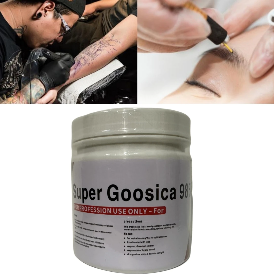 

Original NEW 98% Super Goosica Tattoo Cream 500g Before Permanent Makeup Microneedle Eyebrow Lips Auxiliary Cream Tattoo Removal