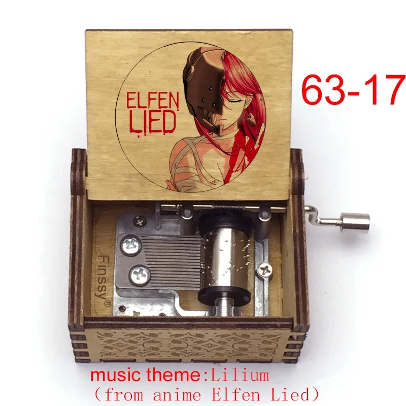 Elfen Lied Opening Song Lilium Wooden Music Box Home Decoration Ornaments Christmas Birthday Gifts for Friends Lucky Mascot 5