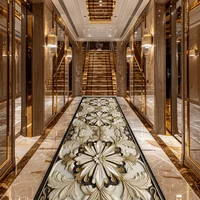European Style Flower 3D Luxury Long Corridor Carpet Non-slip Stairway Home Decor Rug Runner Customizable Aisle Rug Kitchen Mat 1