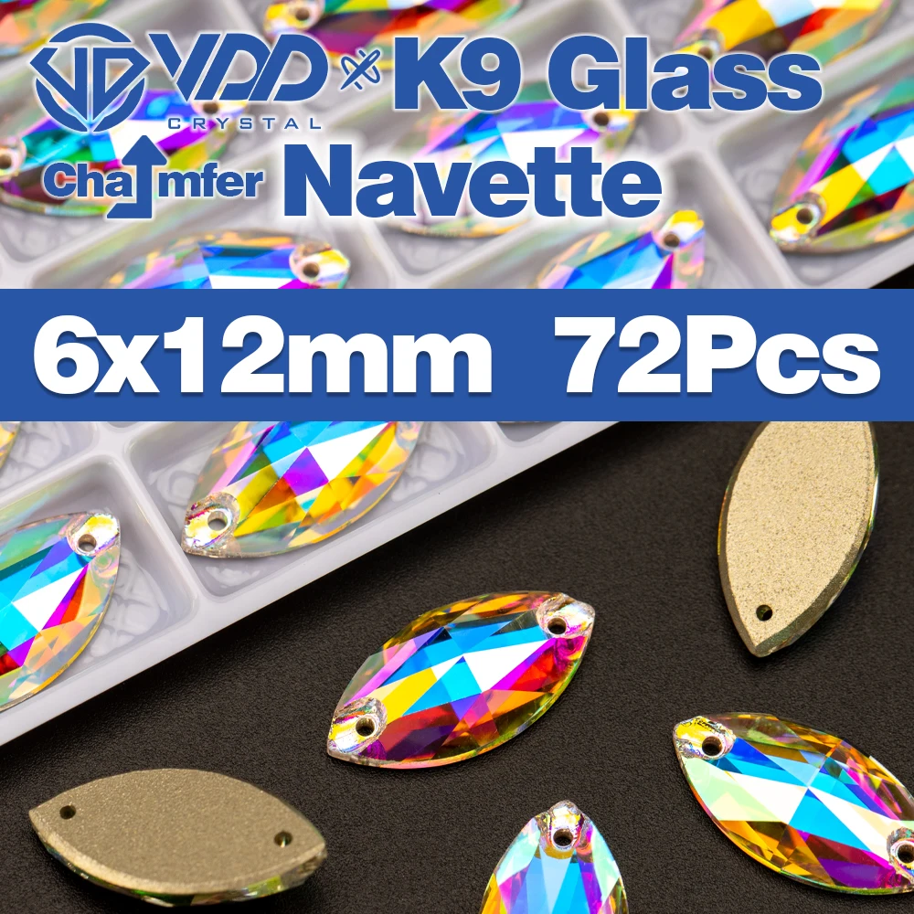 Premium K9 Glass Sew-On Rhinestones - Top Quality Crystal AB Flatback Stones for Clothing and Wedding Accessories