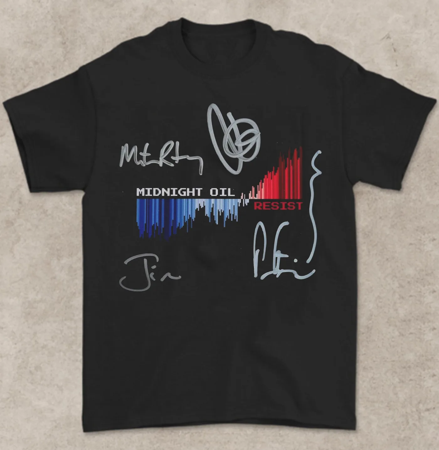 Midnight Oil Signature T-Shirt Short Sleeve Cotton Black Men