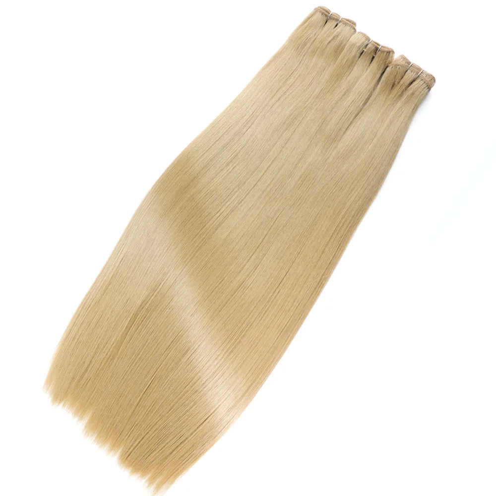 Lange Gerade Organische Haar Mischung Weben 1/2/3 bündel 8-30 Inch Schwarz Braun Farbige Salon Bio Faser Haar Extensions 100g