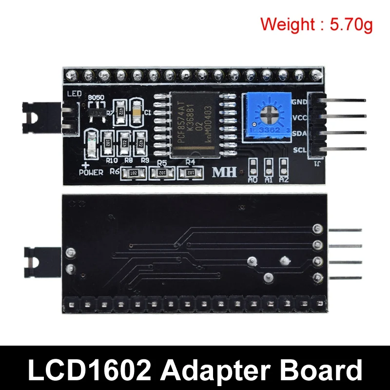 Enhanced LCD Display Module with I2C Serial Interface Adapter - Blue/Green Screen Character Display
