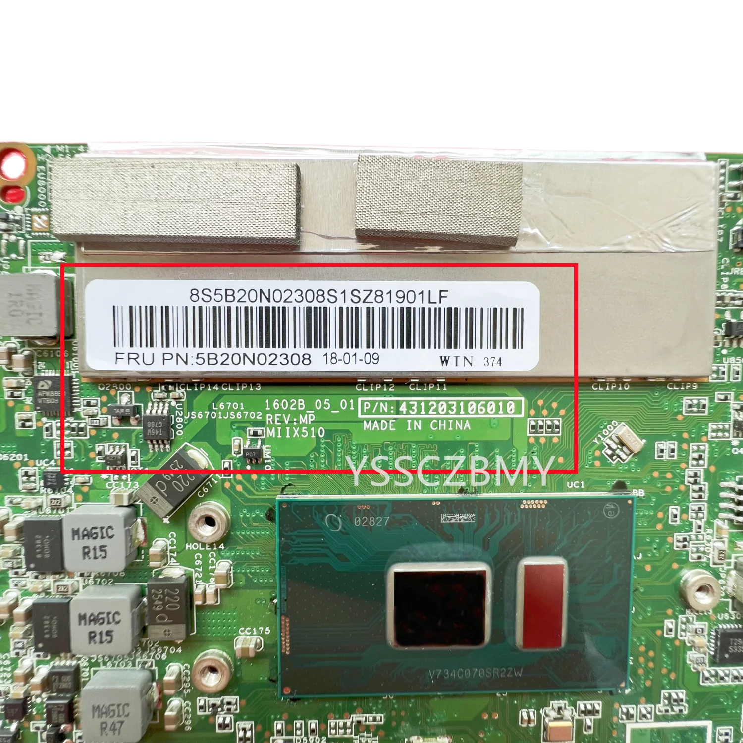 1601B _04_01 / 1602B_05_01 Motherboard For Lenovo MIIX 510-12IKB Tablet Motherboard with CPU i3 i5 i7 RAM 4GB / 8GB 16GB