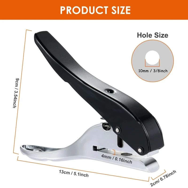 Punching Machine DIY Hole Portable Punching Detection Book Page Stitcher 3/4/6/8/10 MM Hole Punching Tool Paper Plastics Card - 6