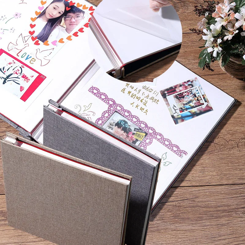 Linen Self Adhesive Photo Album for DIY Record Life