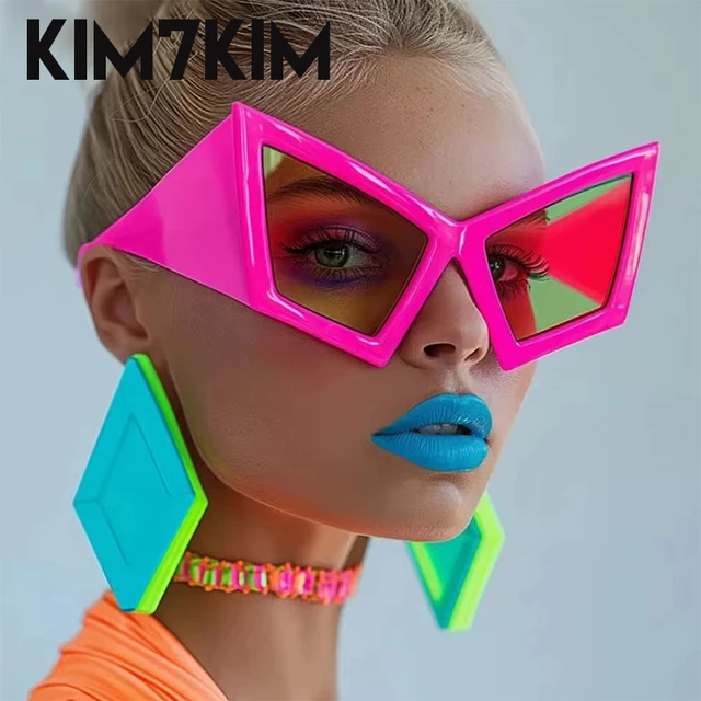 Lunettes de soleil œil-de-chat surdimensionnées pour femme 2026 – Marque de luxe, monture large, style vintage Y2K punk, protection UV400 1