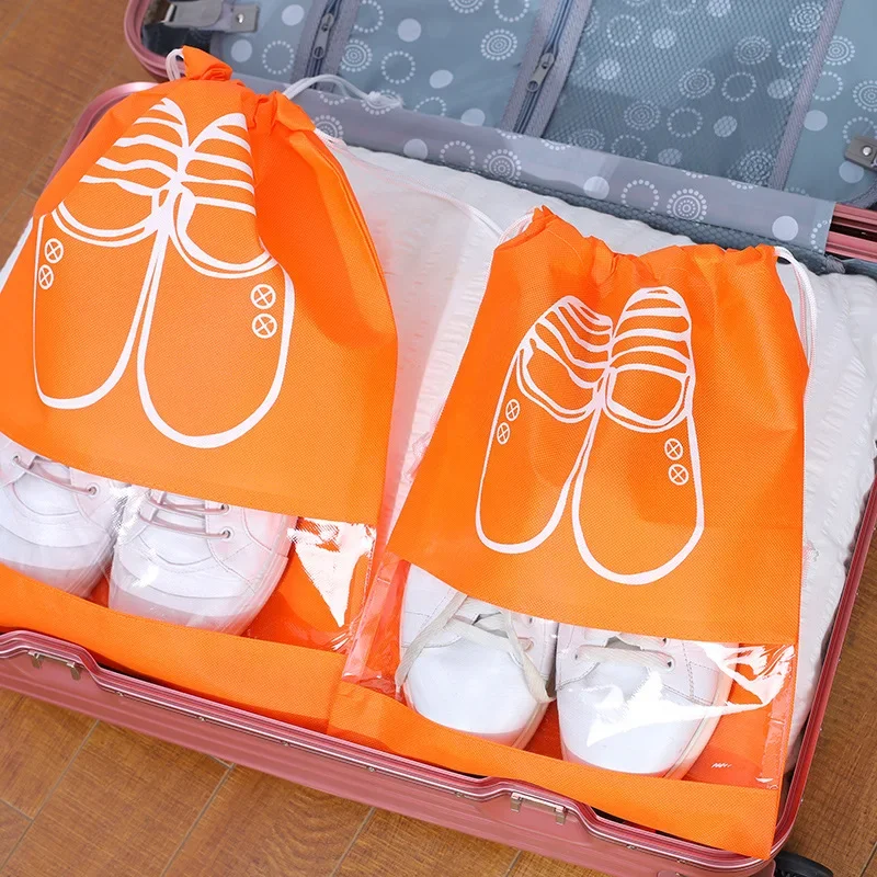 Portable Drawstring Waterproof Shoes Cover Dustproof Storage Bag Travel Packing Pouch Multifunction Travel Organizer shoe covers shoe storage bag