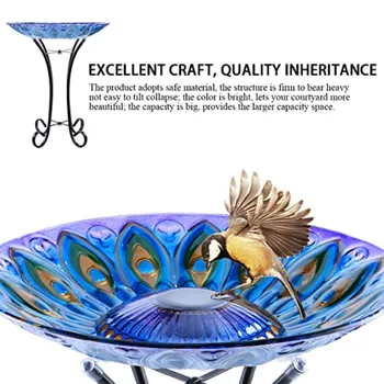 Solar Glass Bird Bath 2