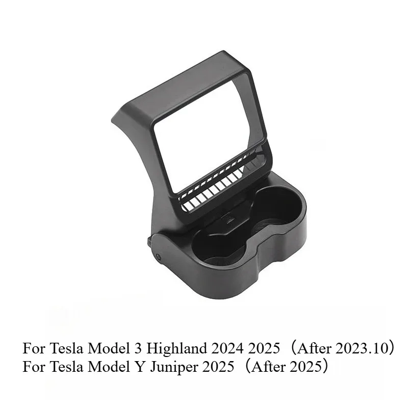 For Tesla Model 3/Y Juniper 2025 Storage Box Rear Air Outlet Armrest Box Cup Holder Multi-Function Storage Holder Accessories