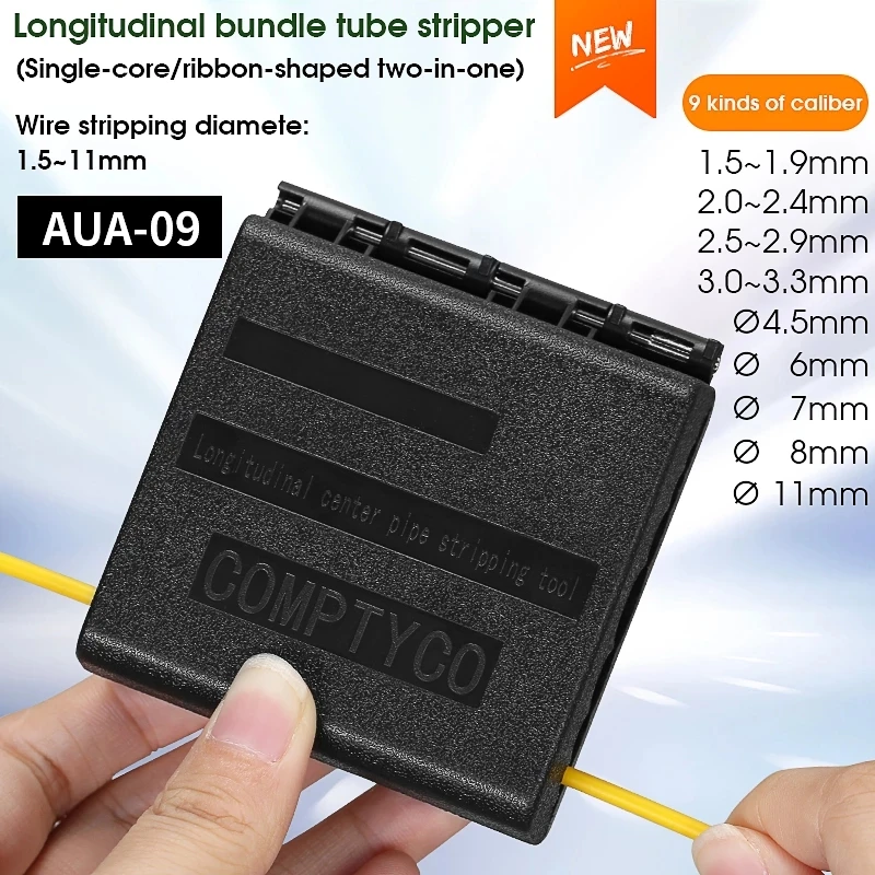 

AUA-09 Fiber Optic Ribbon Optic Cable Stripper 1.5-11mm Longitudinal Center Pipe Stripping Tool Tube Slitter