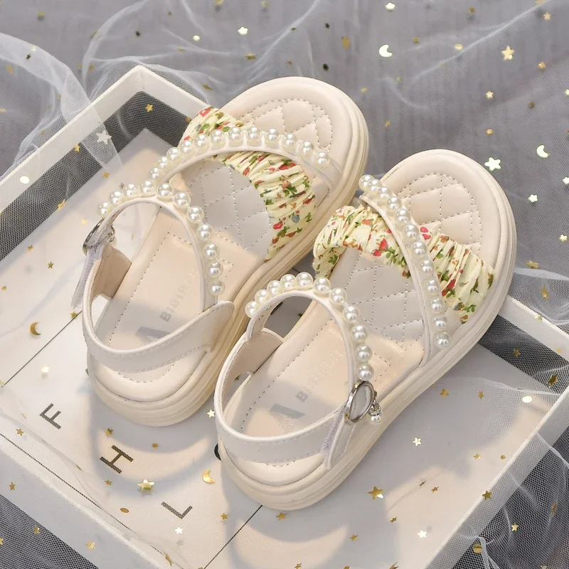 Girls Pearl Sandals Kids Fashion Shoes