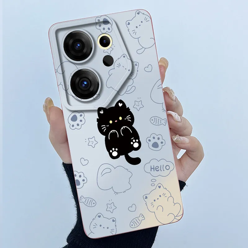 Cute Panda & Cats Silicone Soft Back Cover - Slim Anti-Scratch Protective Case