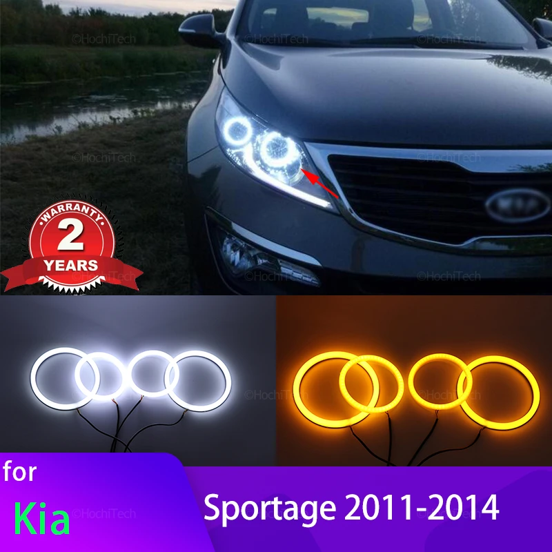 Switchback Cotton Light Halo Rings Drl Led Angel Eyes Kit Per Kia Sportage 2011-2014 Car-Styling Cars Headlight Retrofit
