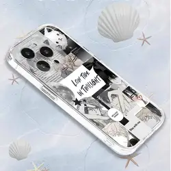 Transparent Soft Cover Phone Case - L - Low T - Tide in T - Twilight Design - iPhone 14 Plus (Z1)