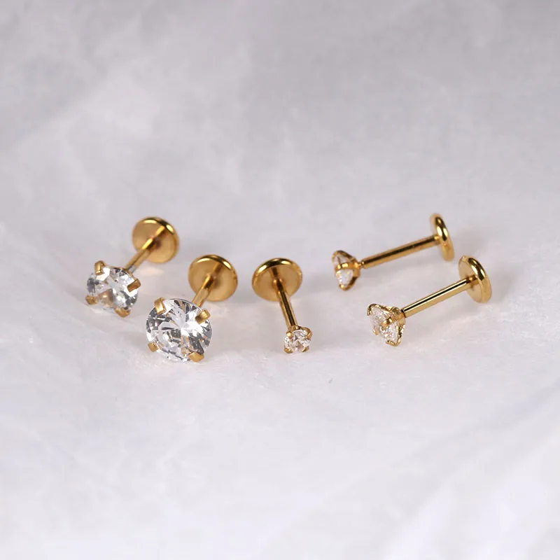 20G Push-in Labret Ear Tragus Ear Studs Nose Rings Lip Piercing Jewelry Zircon Titanium Steel 6MM 8MM 10MM Anti-allergic Women nose rings,piercing jewelry,nose studs,body piercing earrings,ear piercing jewelry,ear studs,metal jewelry,body piercing jewelry,body jewelry