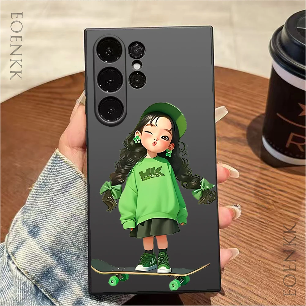 حافظة من السيليكون لهاتف سامسونج جالاكسي S24/S23/S22/S21/Note 20/10 Lite بتصميم نحيف مضاد للسقوط من مادة TPU، هدية أنيقة