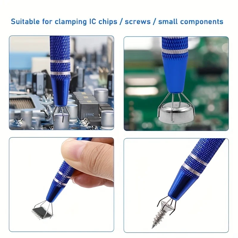 4-Claw Pick Up Tool Piercing Ball Grabber Jeweler's Pickup Holder Grabber Claw for Ic Chips Electronic Component