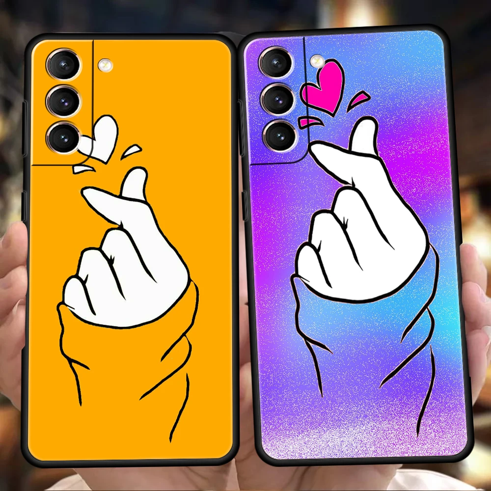 Custodia Per Telefono Black White Love Kpop Per Samsung S22 S20 S21 Fe Note S21 20 10 Ulrta S10 S10E S9 M21 M22 M32 M31 5G Plus Tpu Shell