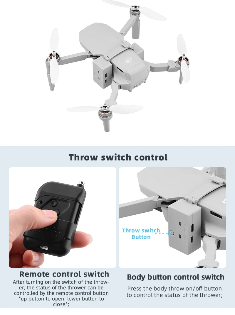 Système de largage d’air pour Dji Mini 2 / mavic Mini / mini Se, appât de  pêche, livraison à vie, roulette à distance, cadeau de transport