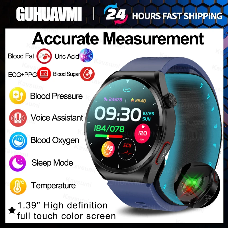 Per Xiaomi Ios Precision Blood Pressure Heart Rate Health Smartwatch Air Pump Airbag Uomo Donna Blood Glucose Lipide Ecg + Ppg Watch