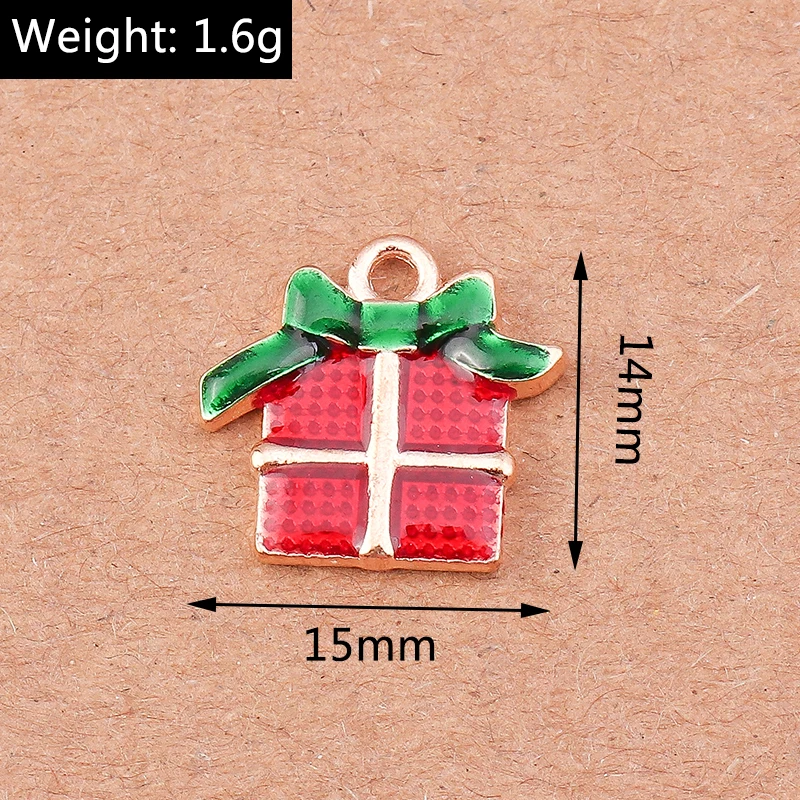 10 stücke 15x26mm Emaille Weihnachts strumpf Charms Anhänger für Schmuck Herstellung Ohrringe Halskette DIY Armband Zubehör liefert – Detail 33