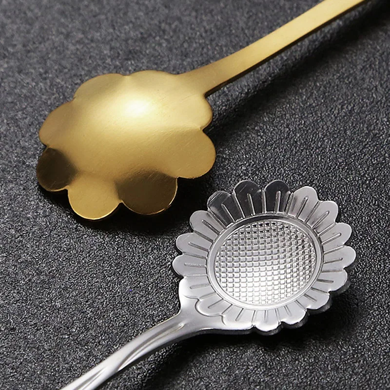4Pcs Flower Spoon Set Small Teaspoon Coffee Spoon Cute Ice Cream Dessert Gift Cutlery Stainless Steel For Coffee Tea