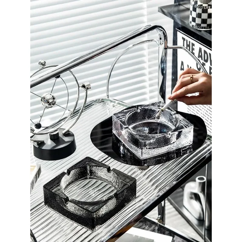 Light luxury ins Nordic glass ashtray home living room creative personality trend modern crystal office ashtray