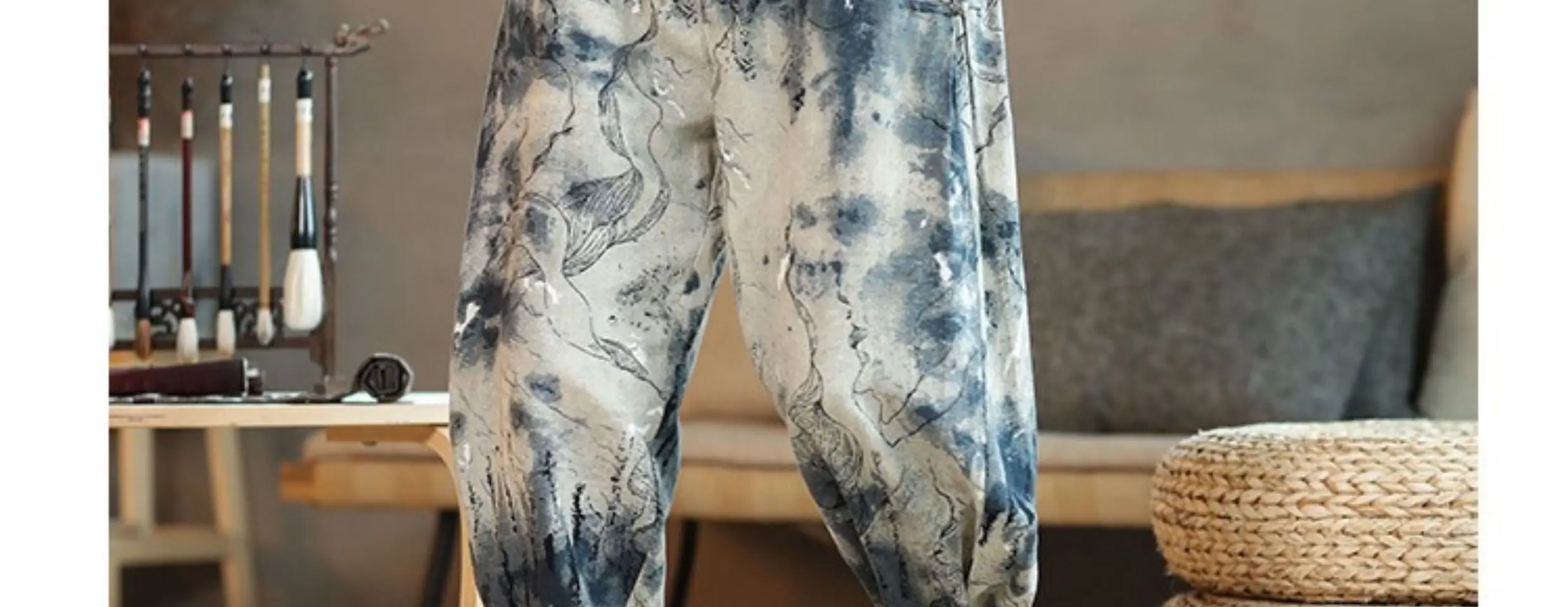 hosen herren jogginhose herren gym Frühling Sommer Elefanten druck Baumwolle Leinen lässige Hose Männer elastische Taille in voller Länge Harems hose Männer Jogging hose männliche Streetwear – Detail 21