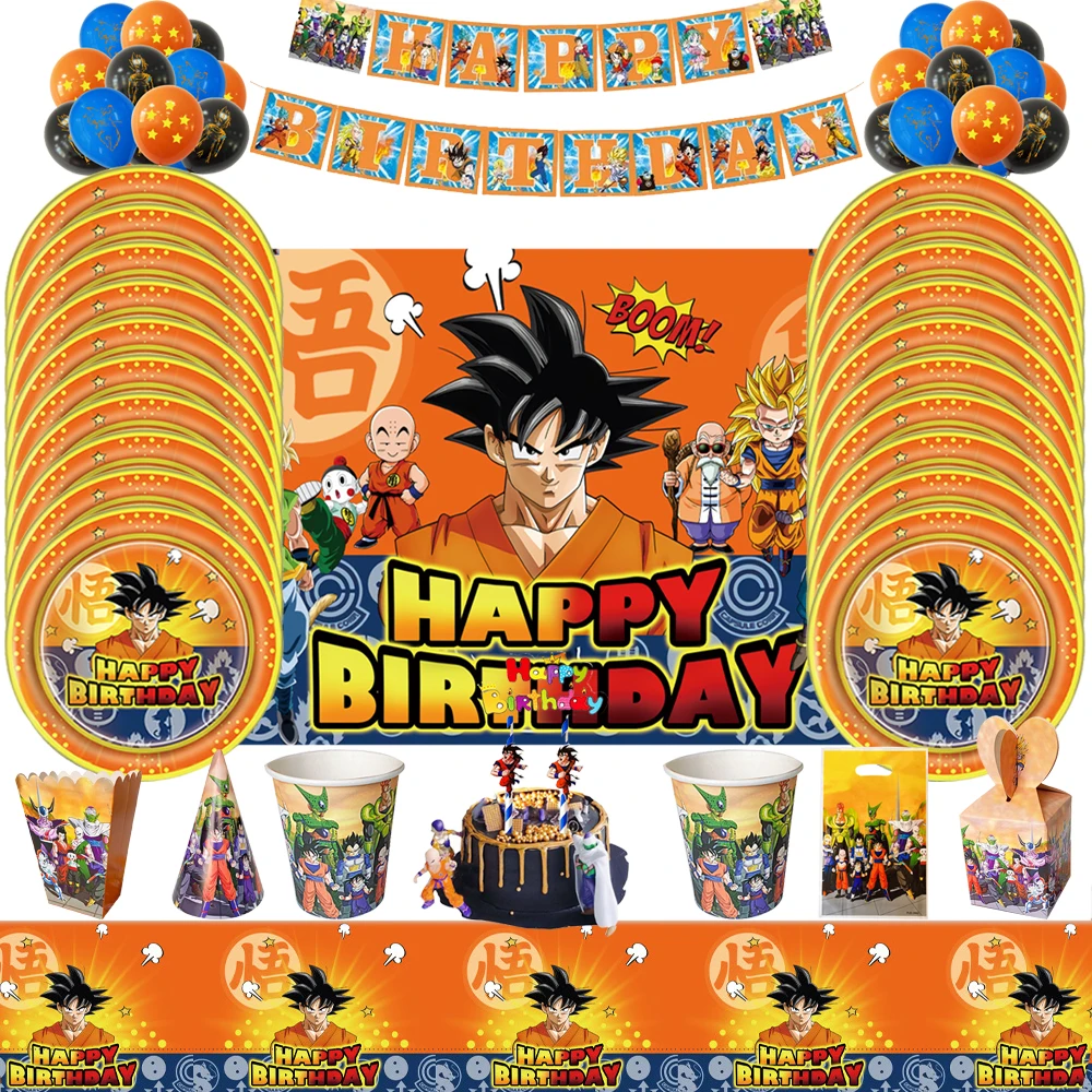 DragonBallZSonGokuPartySuppliesCupPlateSetsPartyDecorationBannerNapkinInflatable