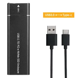 Premium USB-C Solid Metal NVMe SSD Enclosure for High-Speed Data Transfer (USB-Type C Black)