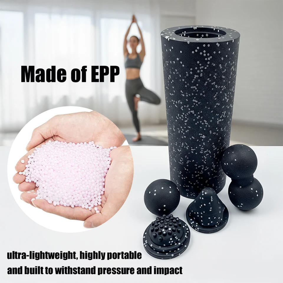 5-in-1 Fascia Roller Set Muscle Recovery Set-Vibrating Foam Roller&Peanut Massage Ball For Back,Neck,Leg Yoga Workout_voghion.com