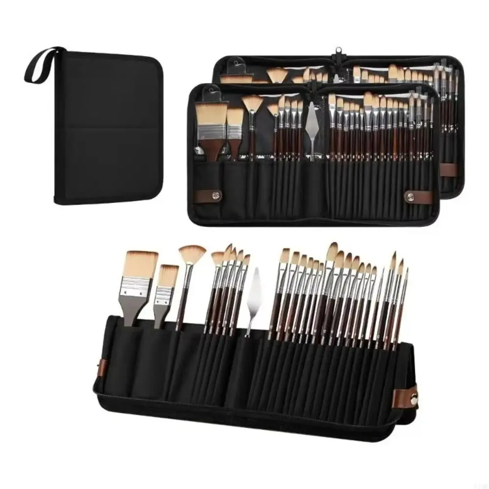 26pcs 펜 커튼 아트 페인팅 도구 세트 나무 막대 휴대용 수채화 브러쉬 아트 키트 페인팅 브러쉬 세트 미술 용품
