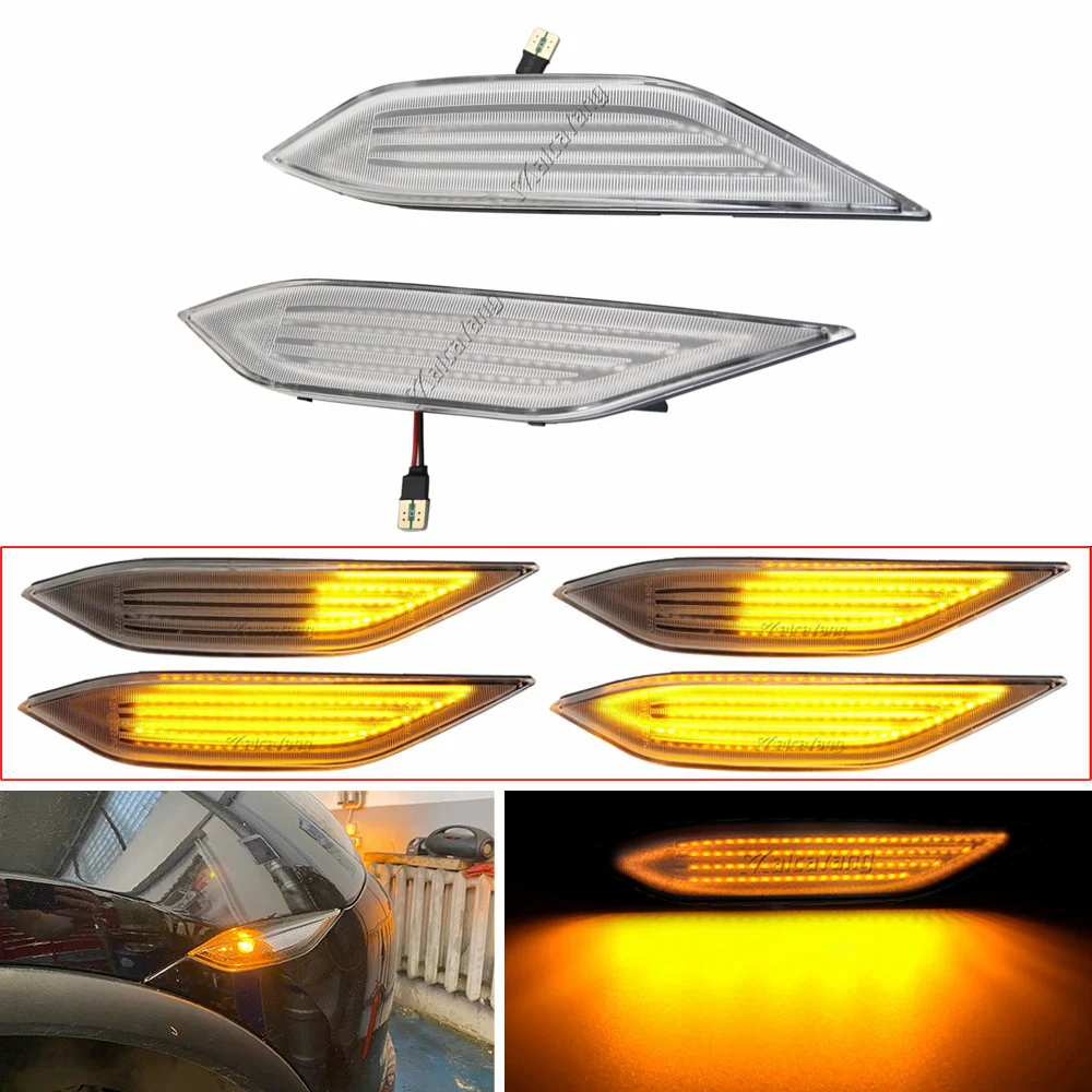 

2Pcs Dynamic LED Side Marker Arrow Light for Porsche Cayenne 958 92A 2010-2014 Repeater Amber Turn Signal Indicator Lamps