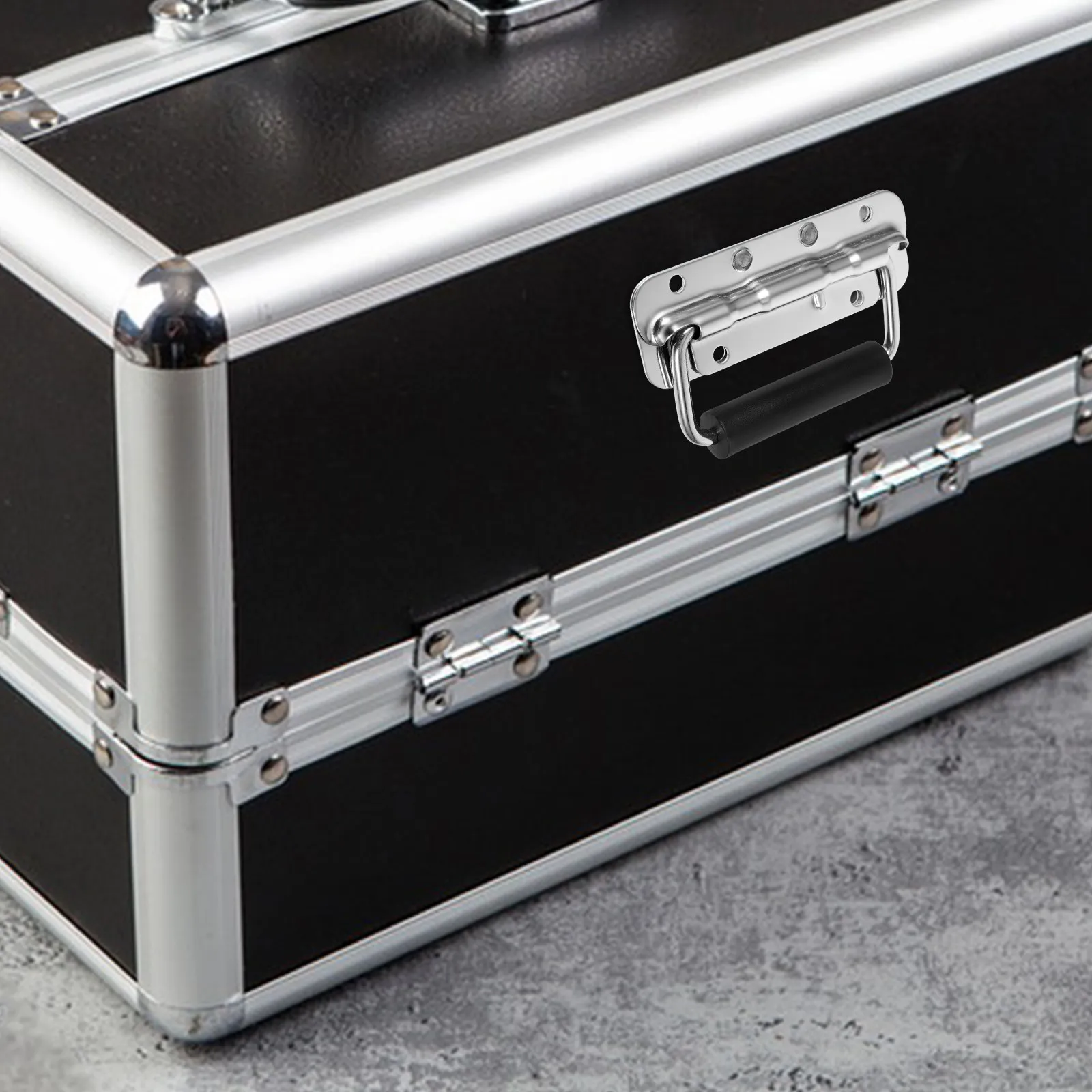 접이식 스테인레스 스틸 공구함 손잡이, 헤비 듀티 스프링 장착 금속 접이식 공구함 당김 손잡이, 휴대용 공구 보관함