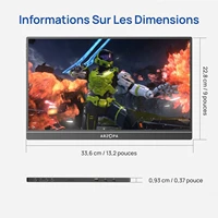 ARZOPA Moniteur portable 16,1 pouces, 144 Hz, 100 % sRGB, 1080P FHD, écran IPS, deuxième écran externe pour ordinateur portable/PC/PS5/Mac/Xbox Z1FC 5