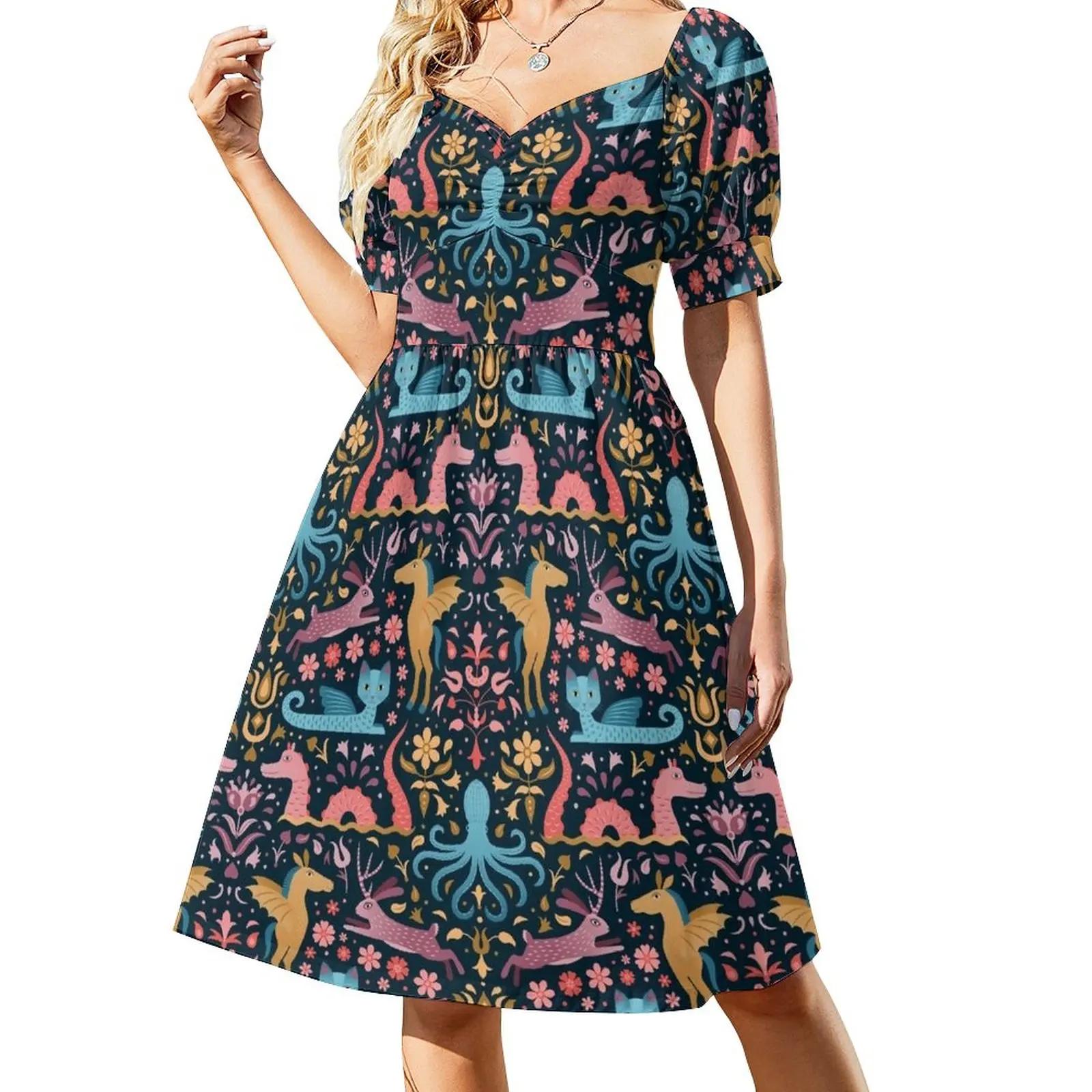 

Cryptid Creatures: Kraken, Jackalope, Tatzelwurm, Nessie, Jersey Devil Sleeveless Dress dresses summer dress summer 2024 women