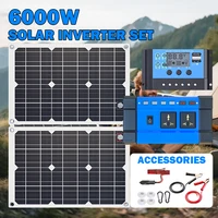 Kit complet de système d'énergie solaire 6000W |   Panneau solaire 2x300W + onduleur 12V vers 220V + contrôleur 30A, générateur hors réseau pour la maison 1
