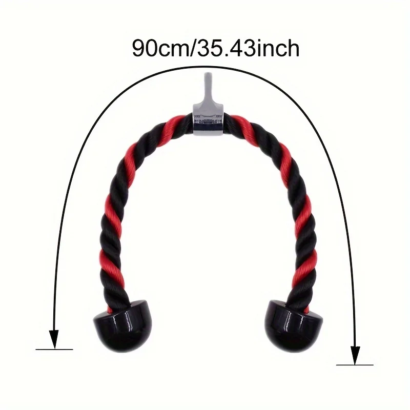 Trizeps-Seil für Push-Pull- und Abzugübungen - Arm-Muskel-Widerstandsbänder für Bodybuilding und Krafttraining (Doppelkopf) – Detail 7