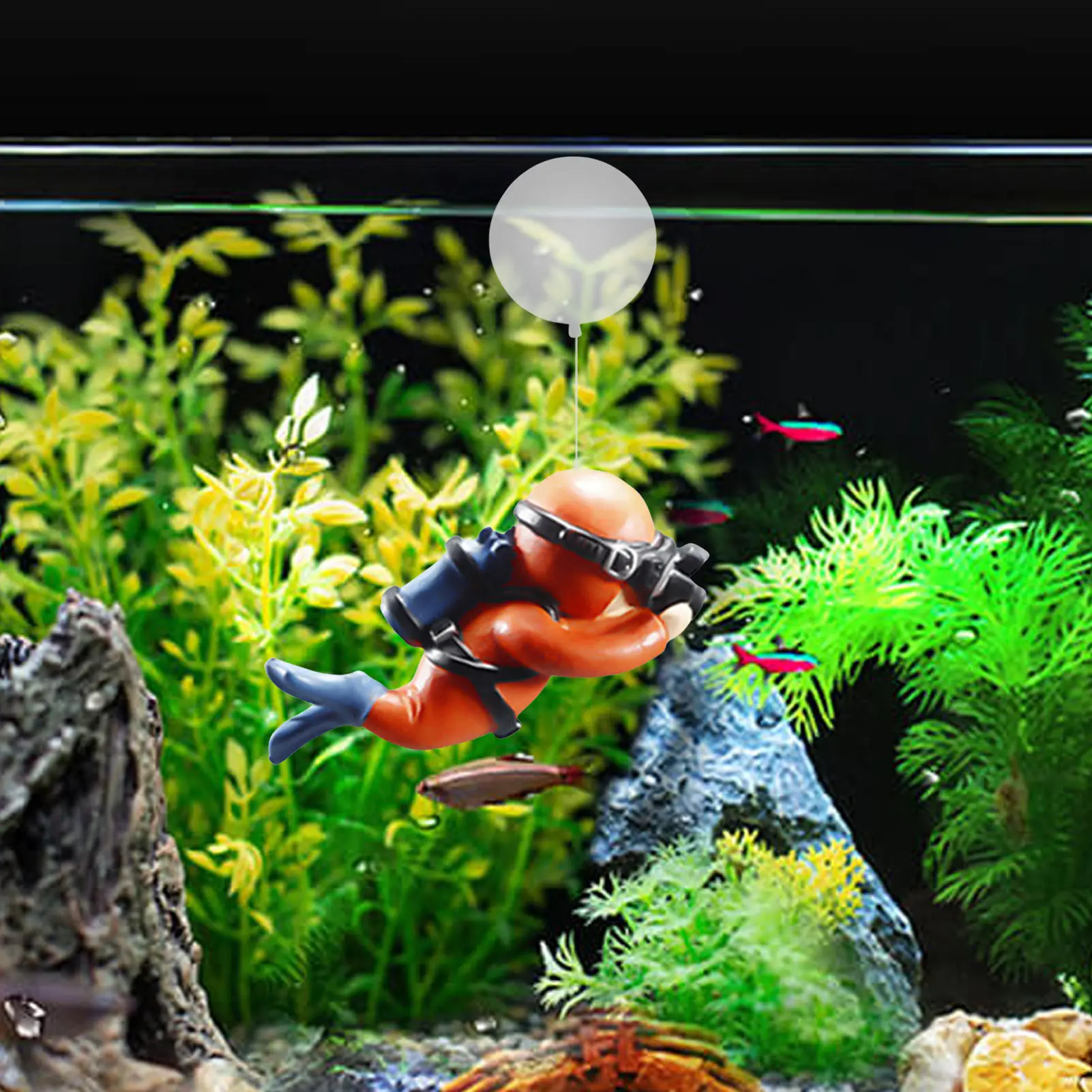 Floating Diver Fish Tank Decorations Cute Resin Frogman Fish Tank Ornament fish tank ornaments fish tank decorations aquarium ornaments mini landscape ornaments