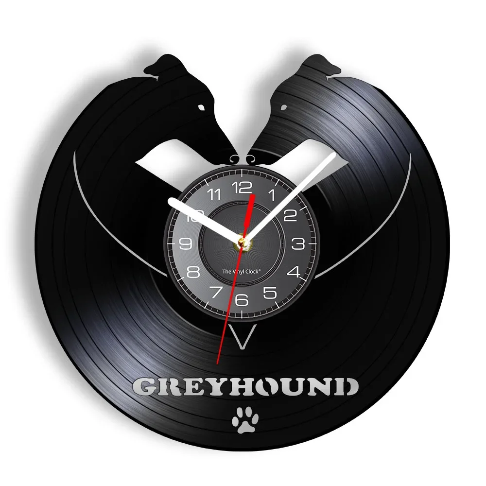 Orologio Da Parete Greyhound Vintage Vinyl Record Whippet Art Greyhound Animali Cani Animali Domestici Compagno Home Decor Orologio Regalo Di Inaugura