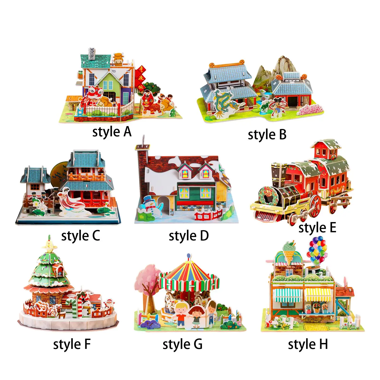 

DIY 3D Jigsaw Puzzle Toys Paper and EPS Foam Board Decor for Kids Adults