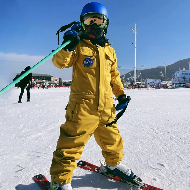 Chaqueta de esquí para niños, trajes de esquí para niños y niñas,  resistente al viento, cálido, ropa de esquí de una pieza, traje de nieve  para niños