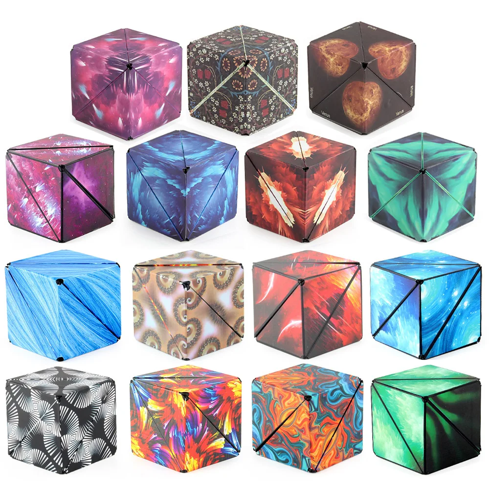 

Funny Variety Geometric Changeable Magnetic Magic Cube Anti Stress 3D Hand Flip Puzzle Cube Kids Stress Reliever Fidget Toy