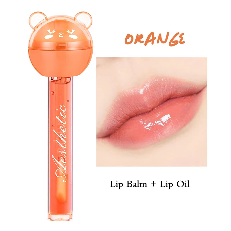2 In 1 Cute Lollipop Lip Gloss Lasting Moisturizing Plumping Lip Plumper Mineral Oil Nutritious Enhancer Liquid Makeup lip gloss lip makeup lip plumper